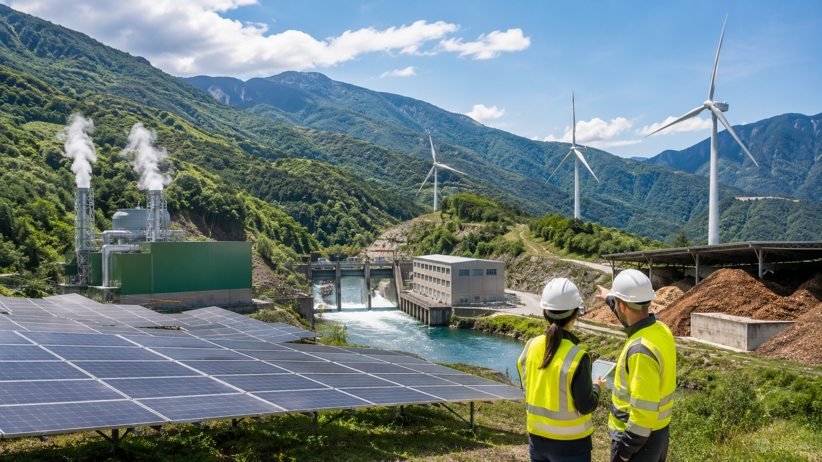 Renewable energy (solar PV, wind, hydro, biomass, geothermal)